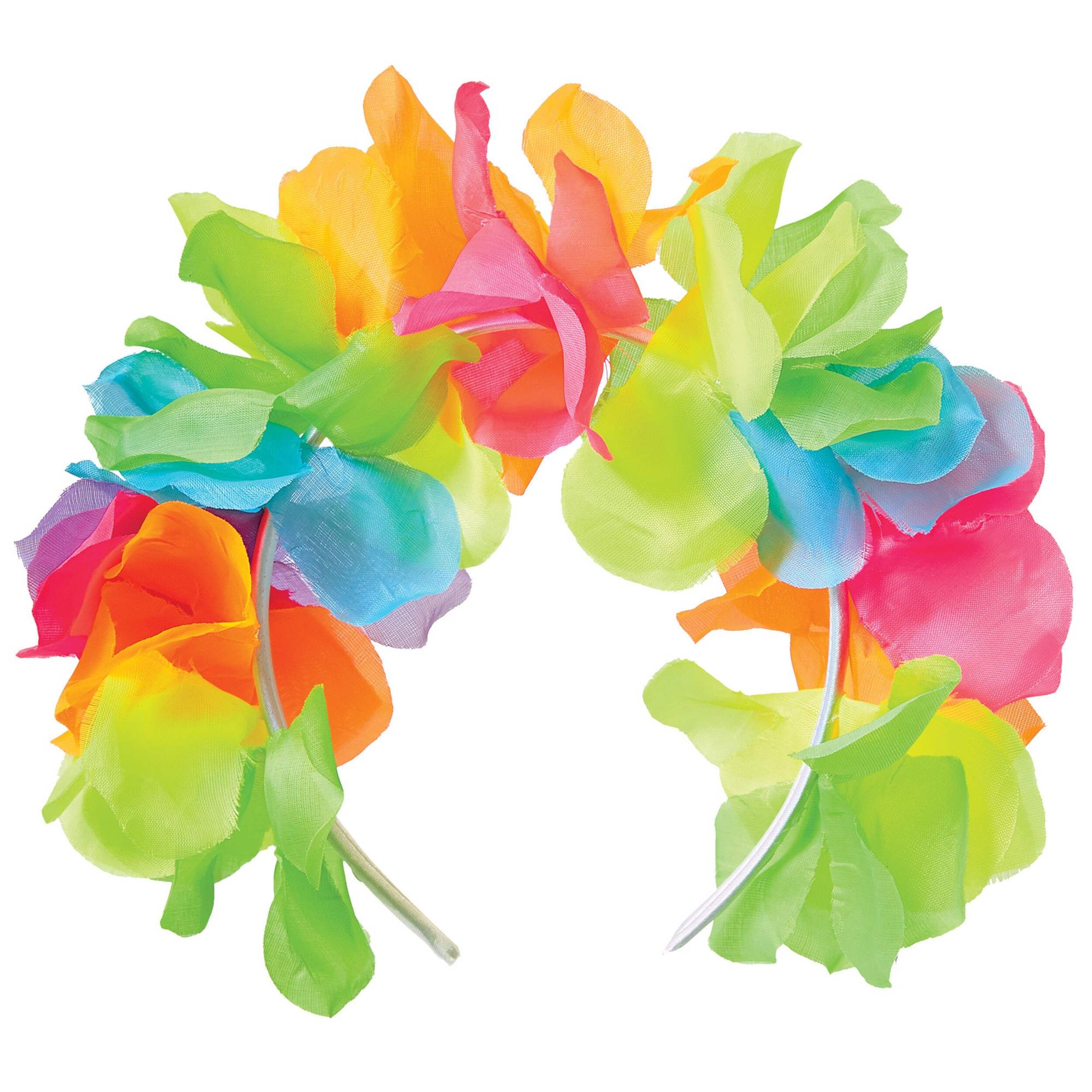 Flower Lei Headband, Multi-Coloured, One Size, for Summer Party Front_Flat