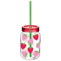 Tasse Mason fraise d'été avec paille