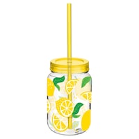 Tasse Mason citron d'été avec paille