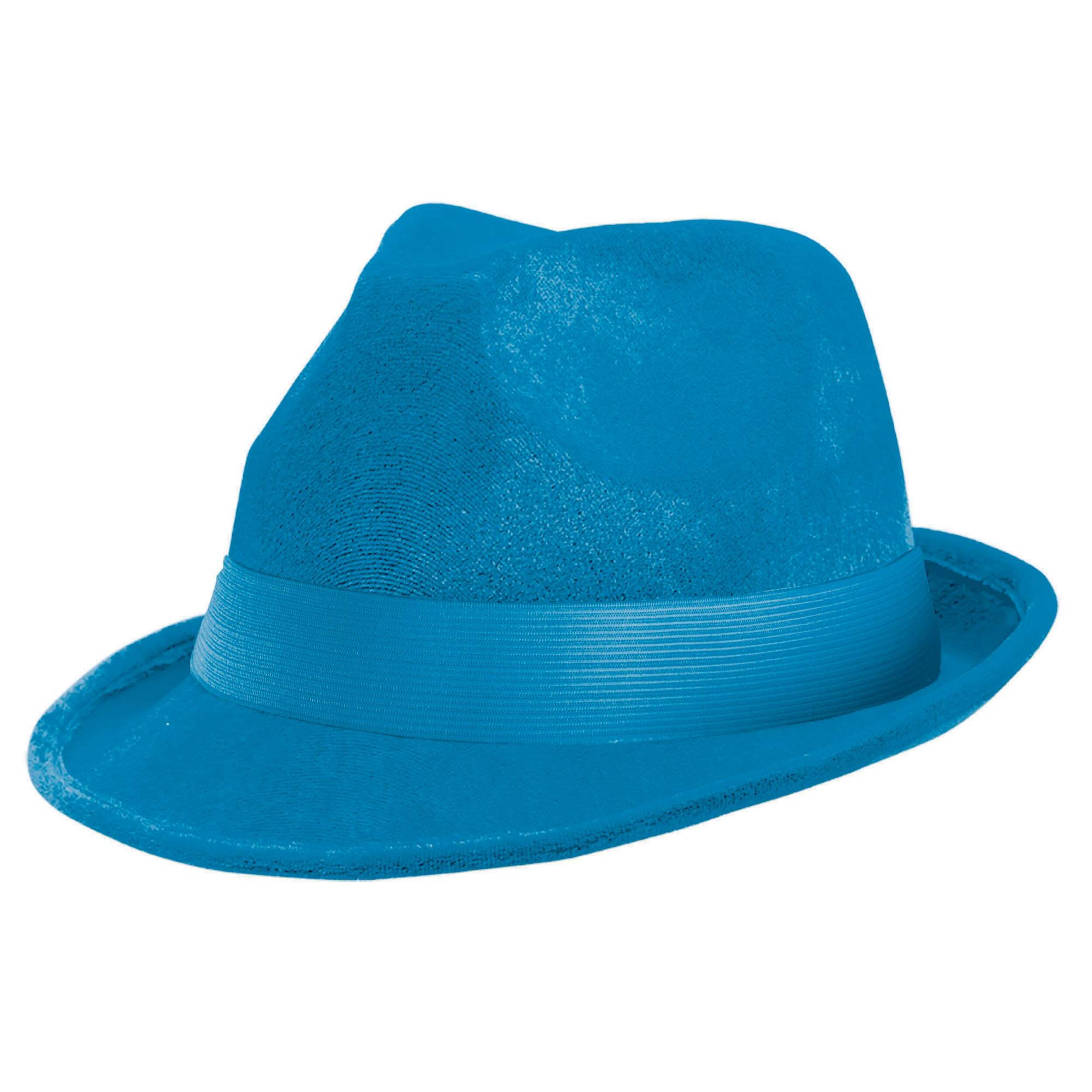 Chapeau mou en tissu scintillant des Années folles, bleu, taille unique, accessoire de costume à porter pour l'Halloween Front_Three_Fourths_Angled_Left