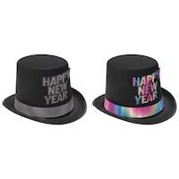 Chapeau haut de forme illuminé Happy New Year Amscan