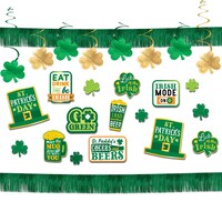 Trousse de décoration de bar en papier cartonné et en aluminium de la Saint-Patrick, paq. 26