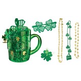 Plastic Reusabel Party in a Mug with Necklaces & Eye Glasses, Green, One Size, for St. Patrick's Day Composite_or_Mixed