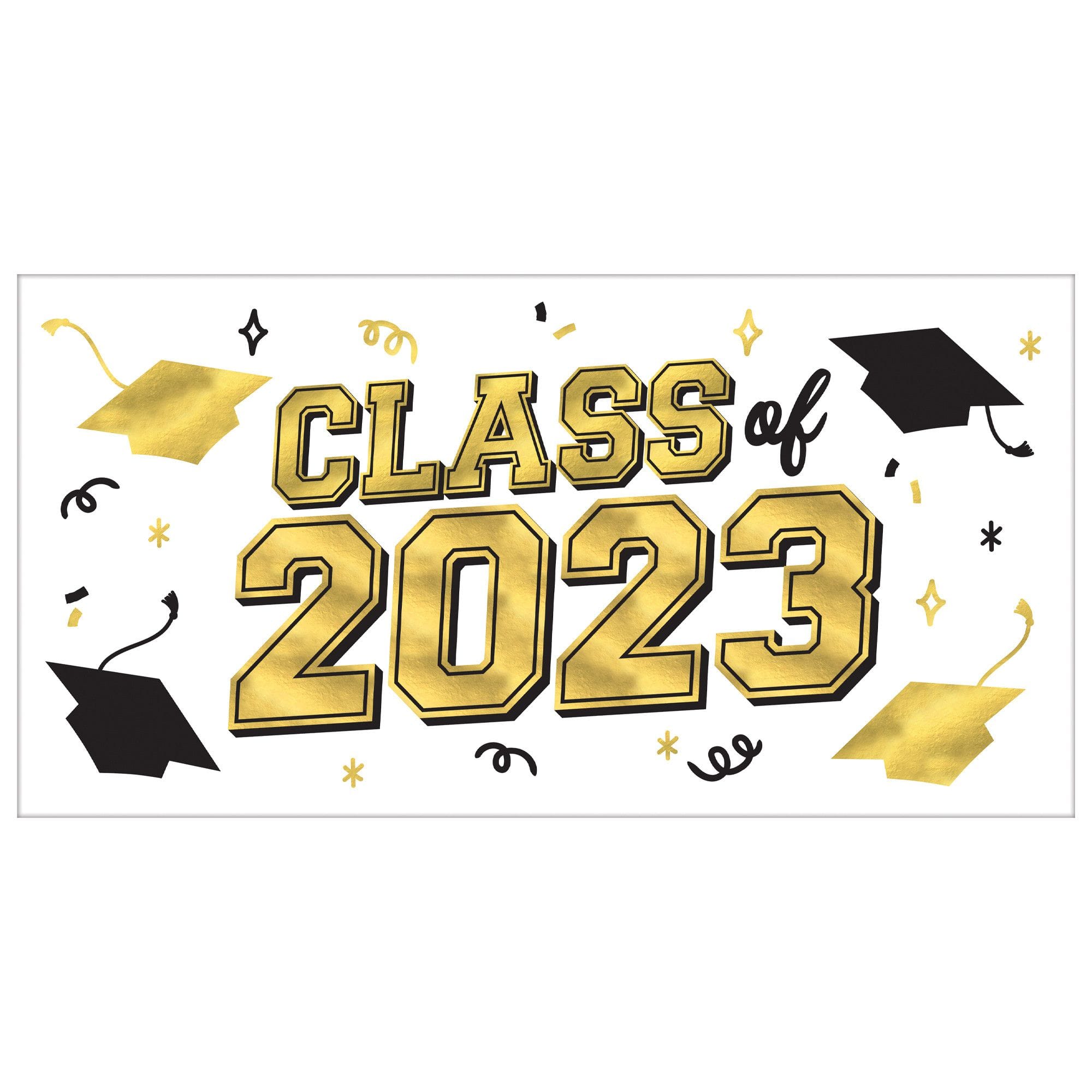 2023 Grad Large Horizontal Metallic Banner | Party City