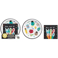 Assiettes et serviettes en papier Graduation Fun, paquet économique, paq. 30 Front_Flat