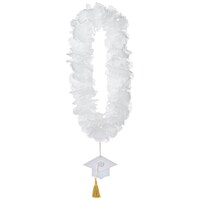 Graduation School Colours Lei, White, 20-in