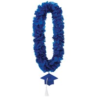Graduation School Colours Lei, Blue, 20-in