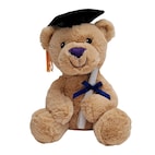 Grad Dog Plush, White/Pink, 8.5-in