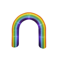 Rainbow Arch LED Light-Up Airblown Inflatable, Rainbow, 8-ft, Self Inflating Decoration for Pride Front_Flat