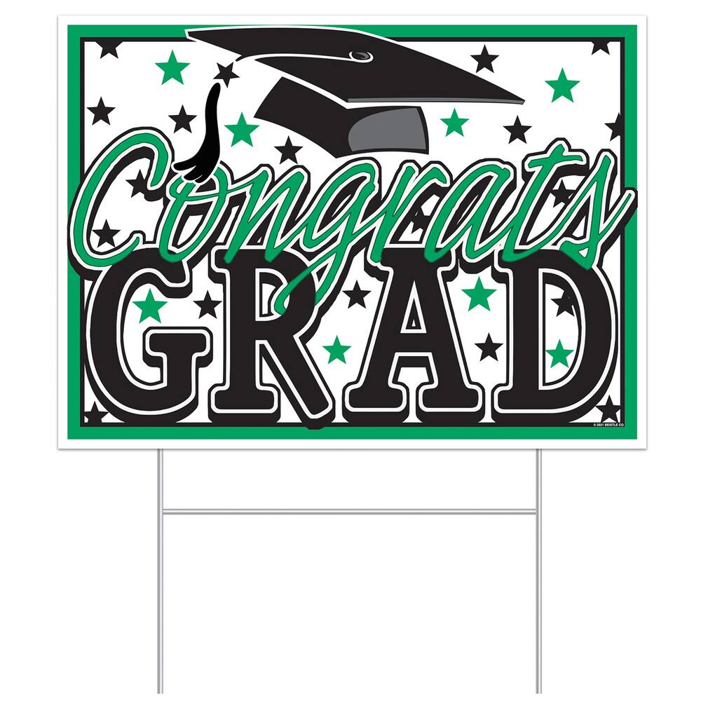 congrats-grad-yard-sign-green-party-city