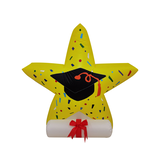 Étoile gonflable en polyester remise des diplômes, DEL super blanc, 4 pi Front_Flat