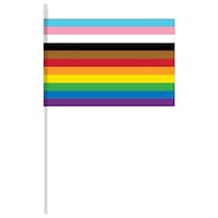 Fabric Rainbow Flag Decoration, Multi-Coloured, 14.5-in, for Pride