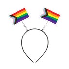 LGBTQ Fibre & Plastic Handheld Pride Rainbow Flag, 14.5-in