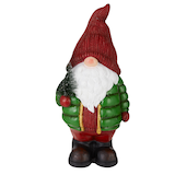 Décoration de Noël lutin éclairé avec gros manteau matelassé FOR LIVING, 25,5 po Front_Flat