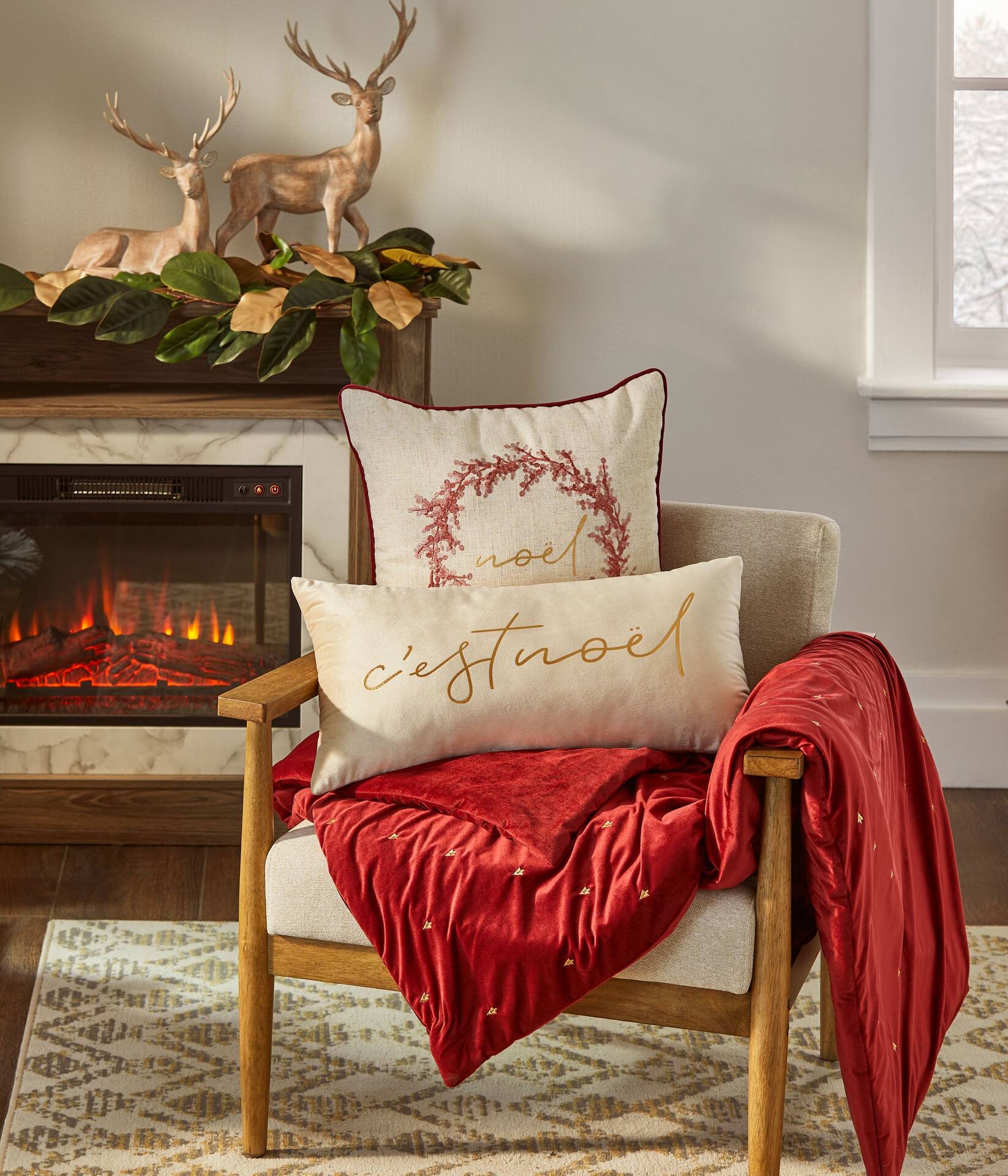 Burgundy sale christmas pillows