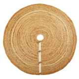 CANVAS Christmas Decoration Sisal Tree Skirt with Wooden Toggles, 48-in Overhead_Flat