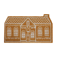CANVAS Santa's Workshop Christmas Decoration Gingerbread House Coir Door Mat, 18 x 30-in Overhead_Flat