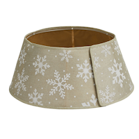 FOR LIVING Christmas Tree Band Decoration Burlap Snowflake Tree Collar, 26-in