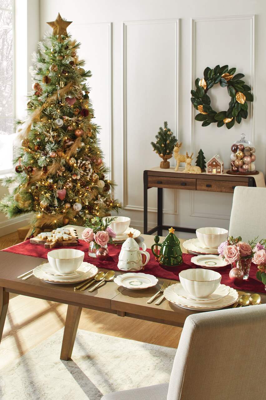 MERRY CHRISTMAS  Service de Table en Porcelaine pour Noël