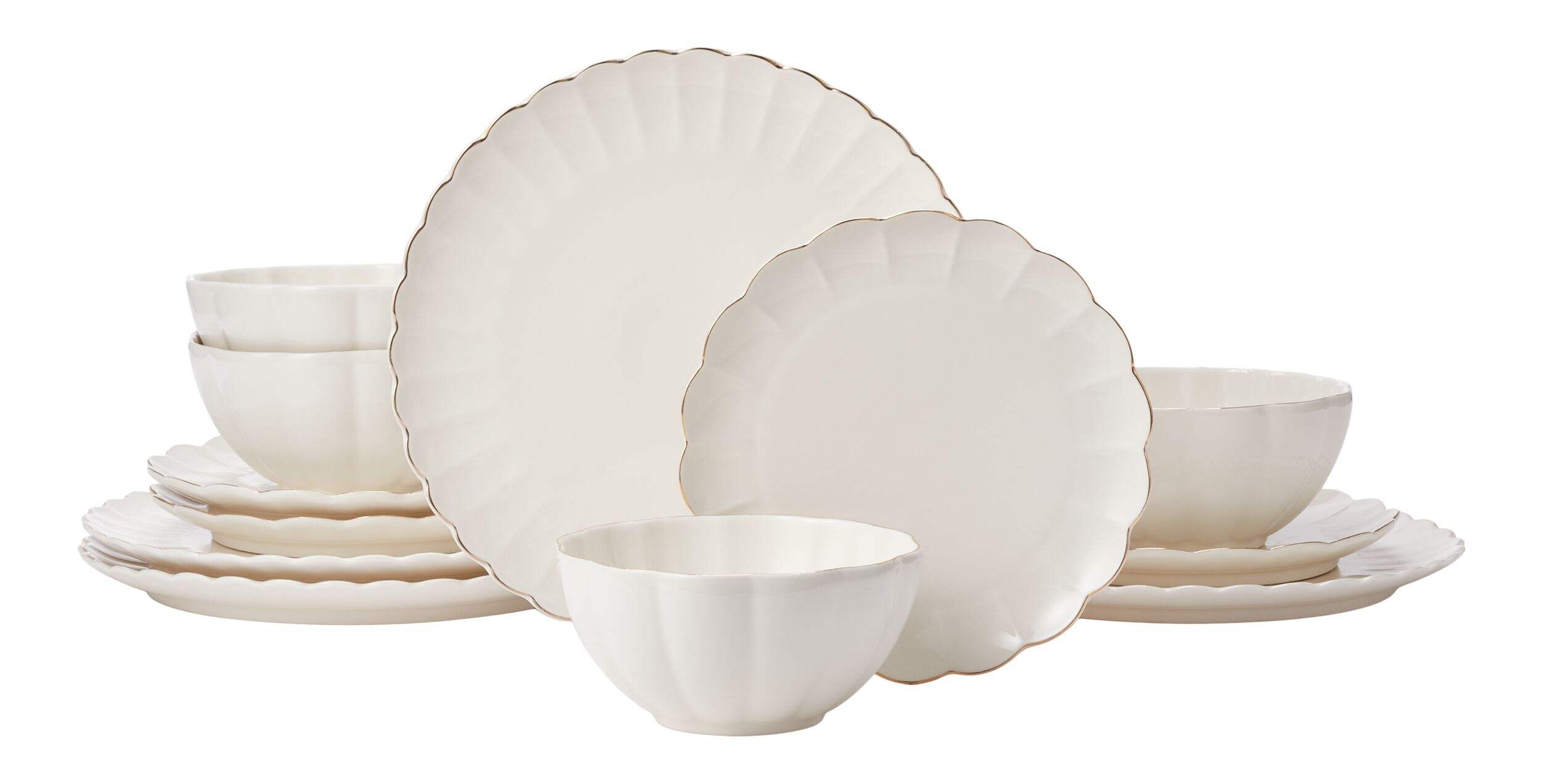 Service de vaisselle de Noël en porcelaine CANVAS Jardin d'hiver, paq. 12 Front_Flat