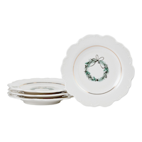 CANVAS Winter Garden Porcelain Christmas Dinnerware Appetizer Plates, 4-pk Composite_or_Mixed
