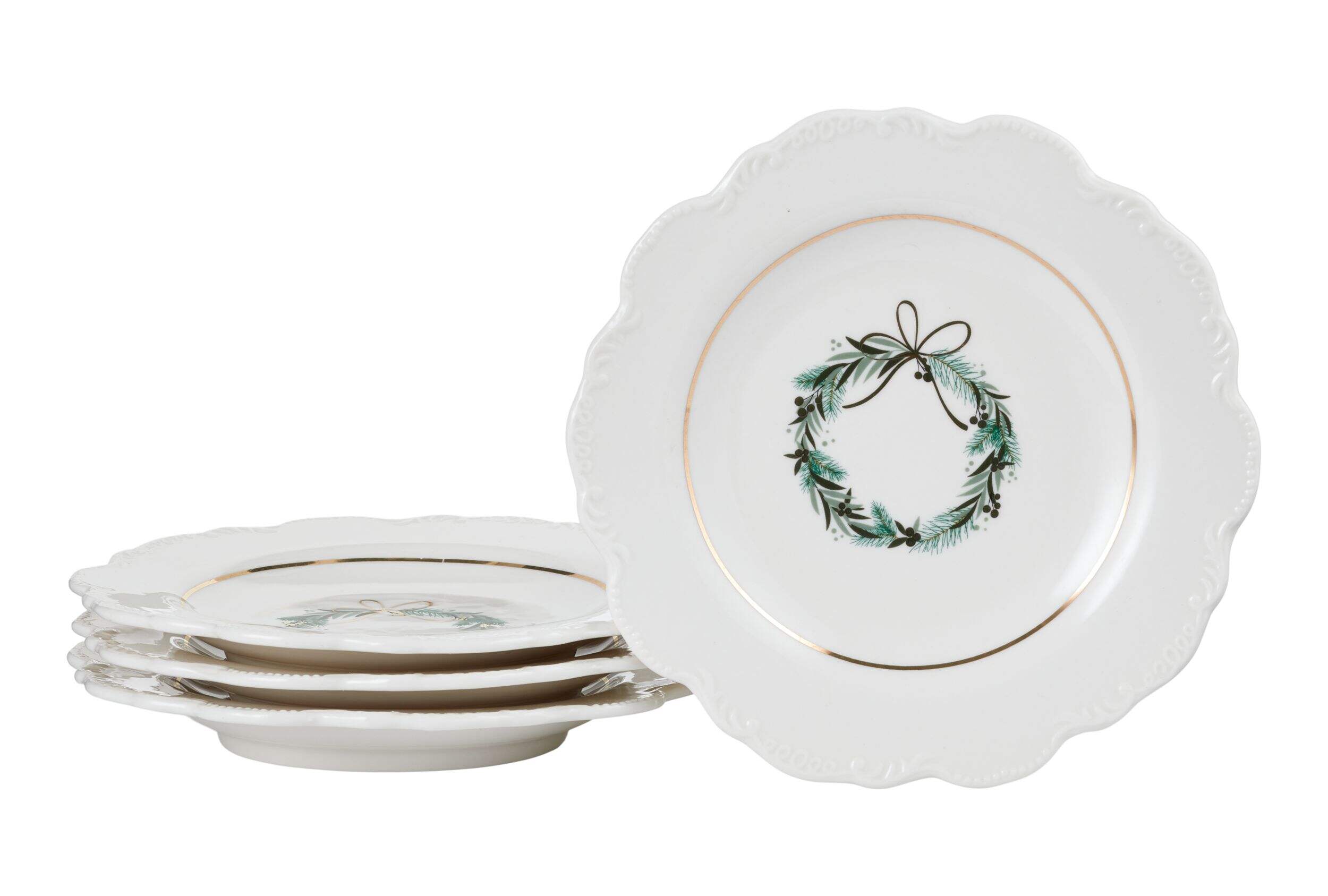 CANVAS Winter Garden Porcelain Christmas Dinnerware Appetizer Plates, 4-pk Composite_or_Mixed