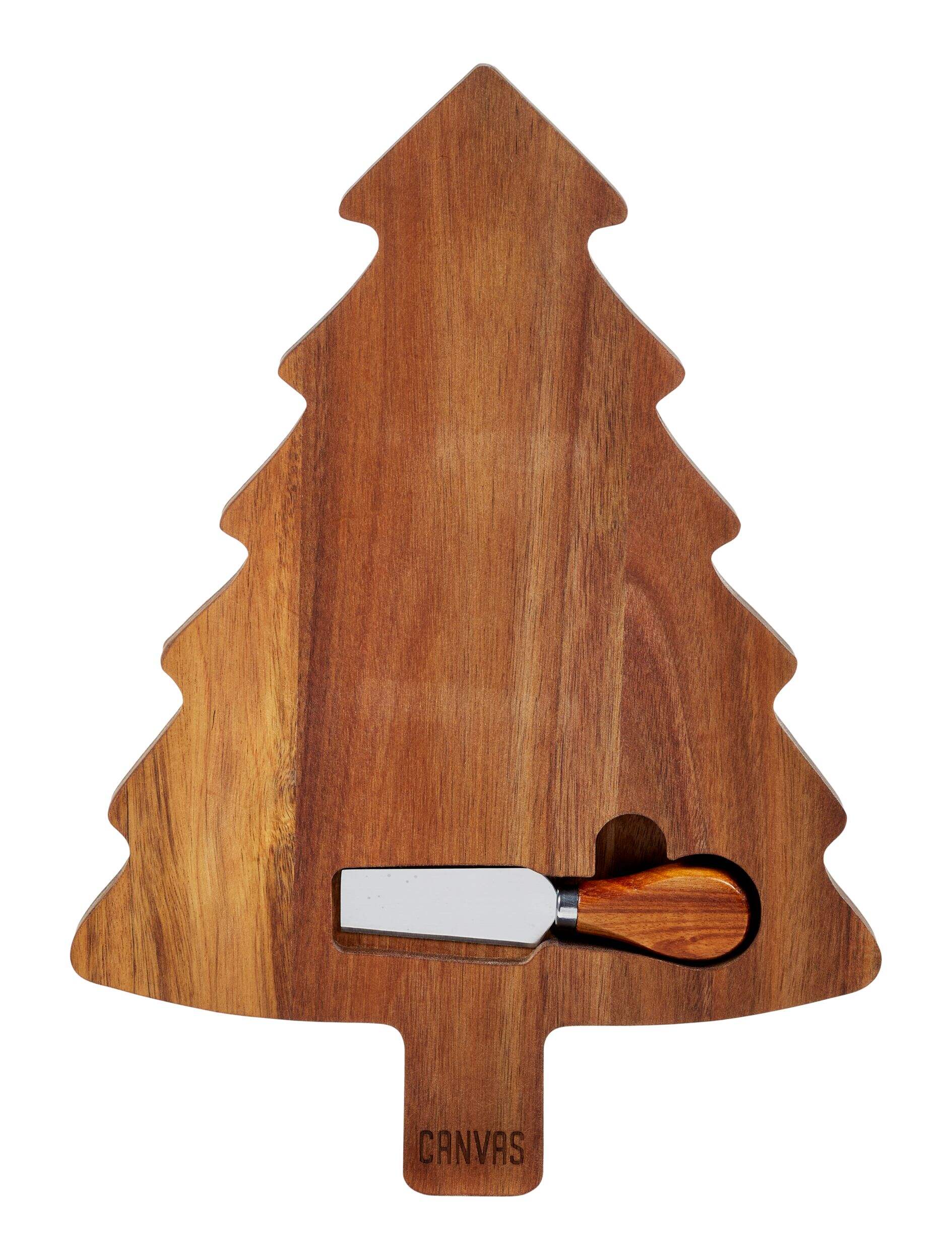Plateau et couteau à fromage, collection Célébrations à la maison CANVAS, bois d'acacia Front_Flat