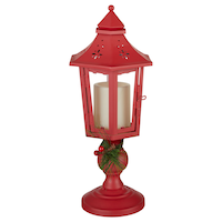 Lanterne de table décorative avec bougie à DEL de Noël FOR LIVING, 17 po Front_Flat