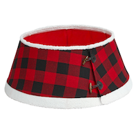FOR LIVING Christmas Tree Band Decoration Buffalo Plaid Tree Collar, 26-in Front_Angled_Right