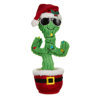 Cactus animé dansant et musical de Noël, 13 po Front_Flat