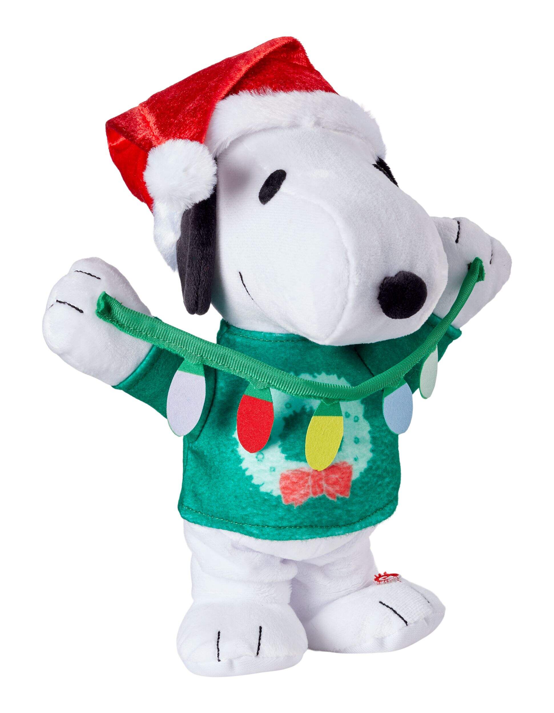 Animated Dancing Musical Christmas Decoration Snoopy Plush, 9.5-in Front_Three_Fourths_Angled_Right