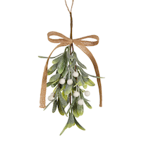 CANVAS White Collection Mistletoe Christmas Ornament Front_Flat