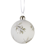 Boule en verre avec fleurs peintes à la main CANVAS Collection Blanc Front_Flat