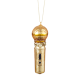 CANVAS Gold Collection Glass Microphone Christmas Ornament Front_Flat
