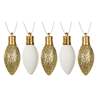 CANVAS Gold Collection Glitter Lightbulbs Christmas Ornament Set, 5-pk