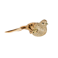 Ornement de Noël avec pince en forme d'oiseau scintillant avec queue à plumes CANVAS Collection The Night Before Christmas