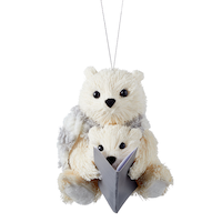 Ornement de Noël en forme d'ours qui lisent CANVAS Collection Argent