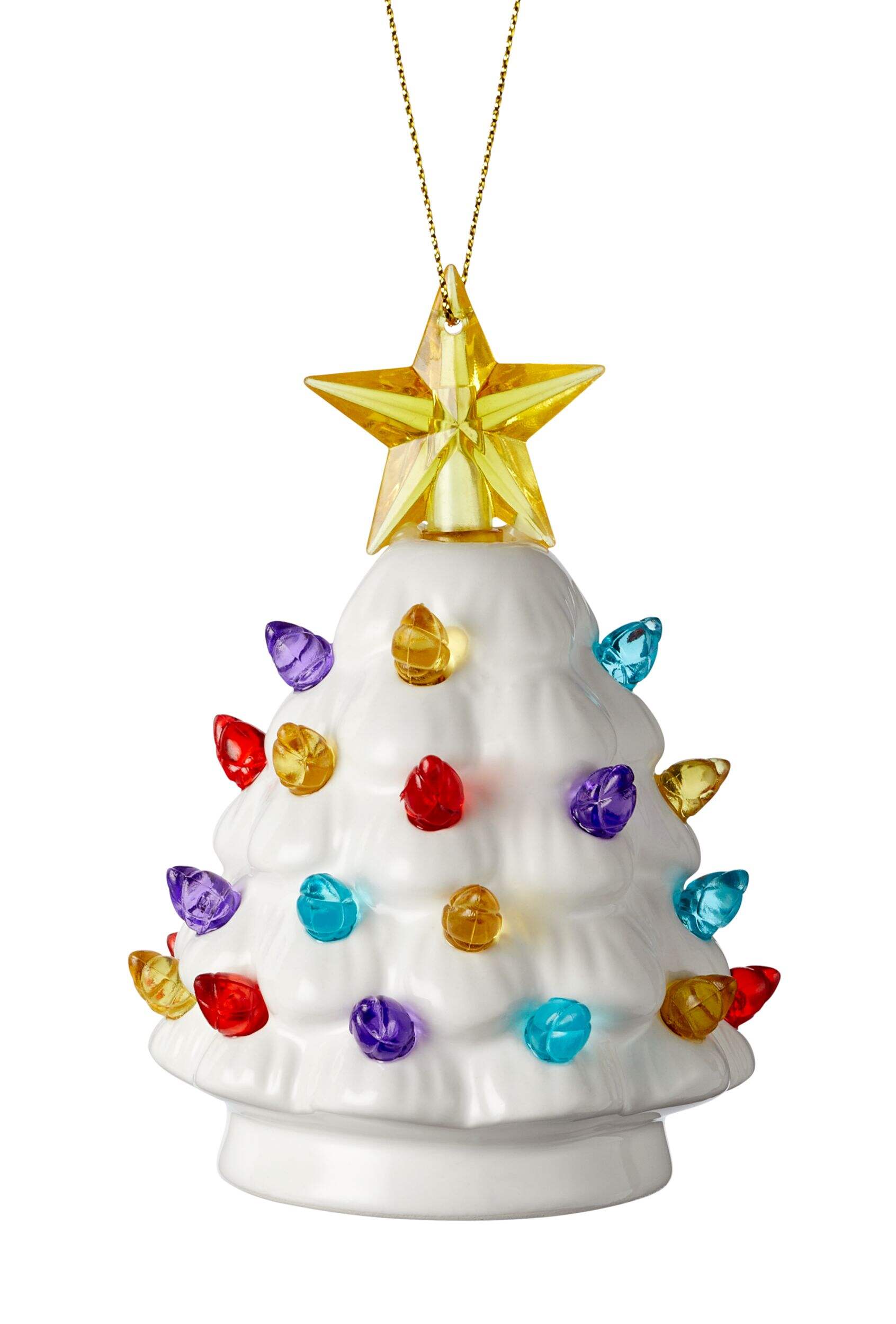 CANVAS Brights Collection Pre-Lit Ceramic Tree Christmas Ornament Front_Flat