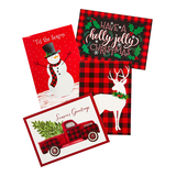 Cartes de Noël FOR LIVING avec enveloppes, anglais, motif écossais, choix de modèles, paq. 24 Front_Flat