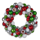 For Living Christmas Decoration Shatterproof Artificial Wreath, 24-in Front_Flat
