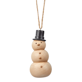 CANVAS The Night Before Christmas Trend Collection Wooden Snowman with Black Hat Christmas Ornament Front_Flat