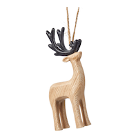 Décoration de Noël, renne en bois avec ramures noires, collection tendance CANVAS C'est la belle nuit de Noël Front_Three_Fourths_Angled_Right