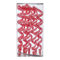 CANVAS Santa's Workshop Collection Red White Swirl Christmas Ornaments, 8-pk Front_Elevated