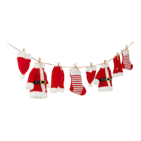 Guirlande de costumes du père Noël de la collection Atelier du père Noël de CANVAS, 6 pi