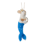 CANVAS Merry Mingle Collection "Coral" Mermaid Mouse Christmas Felt Ornament, 4.7-in Front_Three_Fourths_Angled_Right