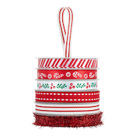 Bobine de ruban étroit CANVAS Collection Atelier du Père Noël, paquet multiple