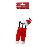 CANVAS Santa's Workshop Collection Santa Pants on Hanger Christmas Ornament, 9-in Front_Flat