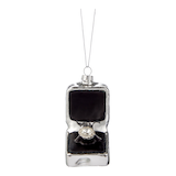 Ornement de Noël en forme de bague de fiançailles de la collection argentée de CANVAS, 2,7 po Front_Flat