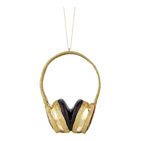 CANVAS Gold Gatherings Collection Headphones Christmas Ornament