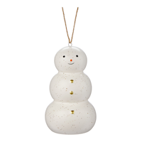 Décoration de Noël bonhomme de neige en céramique CANVAS Collection Blanc boisé Front_Flat
